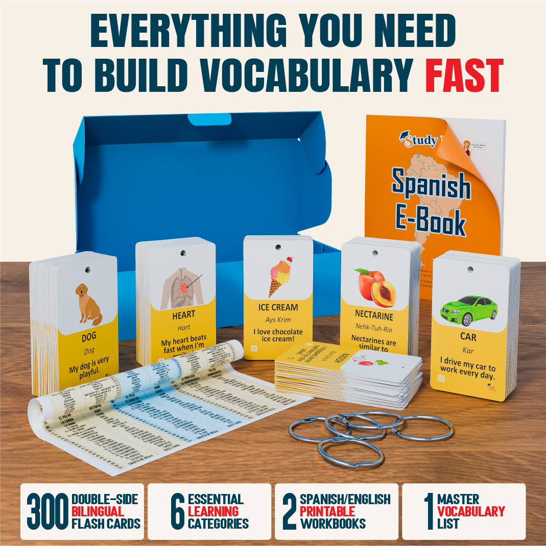 Spanish Vocabulary Flash Cards